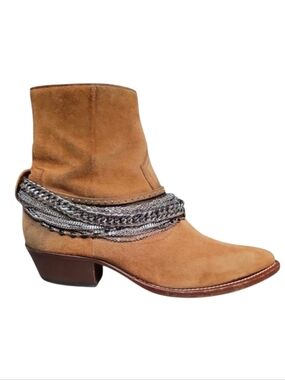 AMIRI | Tan Suede Chain Biker Ankle Boots – EU 42 / US 8.5